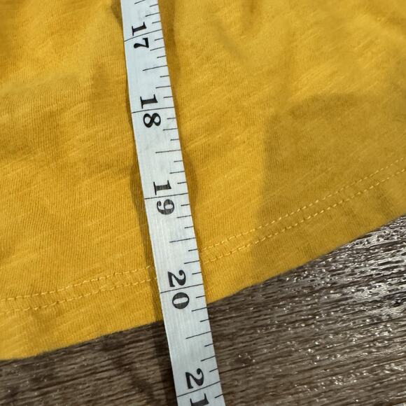 Lucky Brand Yellow Short Puff Sleeves Solid Blouse Size S Smocked Lace Eyelet - Picture 7 of 7